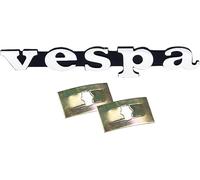 Scritta targhetta in alluminio "Ve.spa" per scudo anteriore - Interasse fori 80mm - Fermi in OMAGGIO - P.iaggio Ve.spa 50 125 150 200 Special PX ET3 - CI0124