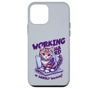 Scritta - Working Hard or Hardly Working Divertente gatto Custodia per iPhone 12 mini