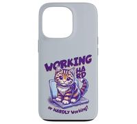 Scritta - Working Hard or Hardly Working Divertente gatto Custodia per iPhone 13 Pro