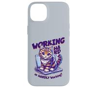 Scritta - Working Hard or Hardly Working Divertente gatto Custodia per iPhone 14 Plus