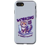Scritta - Working Hard or Hardly Working Divertente gatto Custodia per iPhone SE (2020) / 7/8