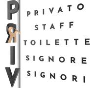 Scritte Adesive in Rilievo Privato, Staff, Toilette, Signori, Signore, per Porte e Muri, Segnaletica Decorativa per Interni Vintage (Nero, Italiano)