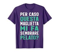 Scritte Divertenti Uomo Simpatiche Mi Fa Sembrare Pelato Maglietta, Uomo, Viola, L