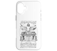 Scrittore Autore Romanziere Vitruviano Uomo Leonardo Da Vinci Libro Custodia per iPhone 16 Plus