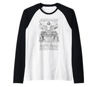 Scrittore Autore Romanziere Vitruviano Uomo Leonardo da Vinci Libro Maglia con Maniche Raglan