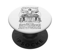 Scrittore Autore Romanziere Vitruviano Uomo Leonardo Da Vinci Libro PopSockets PopGrip Adesivo