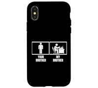 Scrittore divertente con scritta "Author Your Brother My Brother Sister Custodia per iPhone X/XS