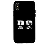 Scrittore divertente con scritta "Author Your Sister My Sister Brother Custodia per iPhone X/XS