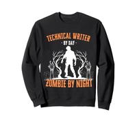 Scrittore Tecnico di Day Zombie di Notte Divertente Halloween Felpa