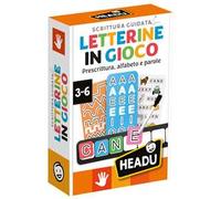 HEADU - Scrittura Guidata Letterine in Gioco - Prescrittura, Alfabeto e Parole |Gioco Didattico per Imparare a Leggere e Scrivere, Gioco Educativo Bambini 3-6 Anni, Regalo Natale Pasqua, Made In Italy