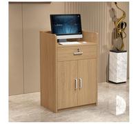 Scrivania a doppio livello per parrucchiere con cassetti bloccabili Maniglie in lega di alluminio Armadio a due ante con cerniere angoli arrotondati Elegante e funzionale