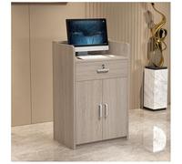 Scrivania a doppio livello per parrucchieri con cassetti bloccabili Maniglie in lega di alluminio Armadio a due ante Design incernierato Angoli arrotondati per funzionalità elegante.