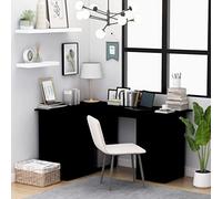 Scrivania ad angolo, scrivania per computer, console, tavolo da gioco, scrivania per ufficio, studio, soggiorno, sala giochi, nero, 145 x 100 x 76 cm, materiale in legno