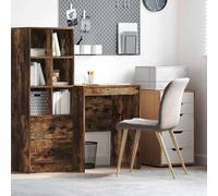 Scrivania affumicatura 60 x 50 x 76 cm, materiale in legno, computer compatto e ufficio desk, design moderno per la casa, con ripiano per lavorare in modo efficiente