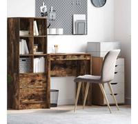Scrivania affumicatura 70 x 40 x 76 cm, robusto materiale in legno per computer portatile con scomparto, design moderno per uffici domestici e piccoli spazi, facile installazione e manutenzione