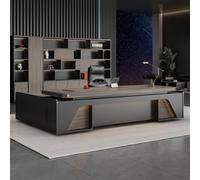 Scrivania amministrativa per computer da 70,9"/78,74", una scrivania moderna, semplice e lussuosa a forma di L per dirigenti, manager e presidenti, utilizzata in soggiorno, studio e ufficio.