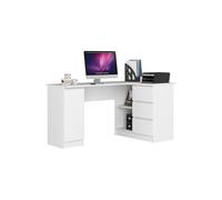 Scrivania Angolare 155 Cm 3 Cassetti Laterali A Destra Artika Bianca