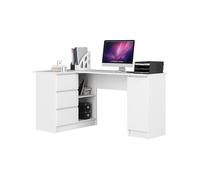 Scrivania Angolare 155 Cm 3 Cassetti Laterali A Sinistra Artika Bianca