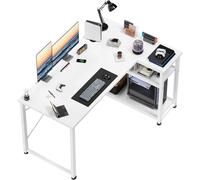 Scrivania Angolare a L 120x80 cm per Computer con Ripiani e Divisori - Compatta per Studio, Lavoro e Gaming, Ideale per Camera da Letto e Ufficio - Design Moderno e Salvaspazio
