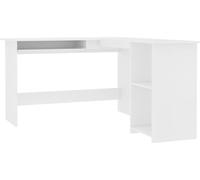 vidaXL Scrivania Angolare a L Bianca 120x140x75cm in Legno Multistrato