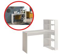 Scrivania angolare bianca PARISOT JUNE - 122 cm - libreria integrata - moderna