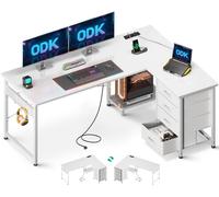 Scrivania Angolare con Cassetti 135×100 cmScrivania ad Angolo Reversibile con