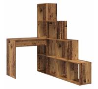 Scrivania angolare con deposito, legno di ingegneria, 101,5 x 149,5 cm | Ripiani integrati, montaggio flessibile in 2 modi, montaggio a parete incluso, facile da pulire