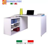 Scrivania Angolare Da Ufficio Bianco Mobile Pc Computer Casa Studio ad Angolo