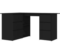 Scrivania ad Angolo Nera 145x100x76 cm in Truciolato