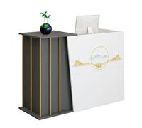 Scrivania angolare per reception con cassetti bloccabili, 140 cm di spessore, per ufficio, vendita al dettaglio o reception, mobili eleganti e funzionali per il servizio clienti