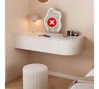 Scrivania angolare sospesa bianca con cassetti, 80 cm, 119,9 cm, mobiletto salvaspazio per trucco moderno per camera da letto (sinistra, 120 cm)