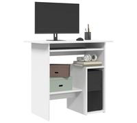 Scrivania Bianca 80x45x74 cm in Legno Multistrato - Modern White Desk for Small Spaces, Sturdy Plywood Study Table with Keyboard Tray PC Tower Space, Home Office Desk Easy to Clean & Assemble