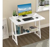 Scrivania Bianca Con, Tavolo Ergonomico Per Computer Con Cassetto Per Tastiera, Postazione Di Lavoro Per Laptop 80X50X73Cm, Arredamento Moderno Per Ufficio Domestico, Design Compatto E Salvaspazio, B