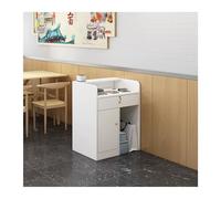 Scrivania bianca per saloni di bellezza, con cassetto bloccabile, elegante bancone per casa, ufficio, negozi, saloni di bellezza, design compatto, 80 cm