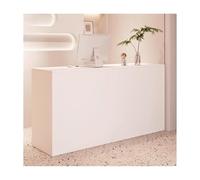 Scrivania bianca per ufficio e salone, con cassetto, registratore di cassa, in legno, per sala e reception (120 x 60 cm)