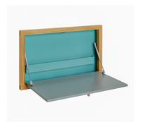 Scrivania Brenta Blu in legno ingegnerizzato e massiccio, acciaio, dimensioni 74 x 8 x h44 cm, peso 9 Kg, finitura (Archer) grigio, blu, rovere azzurro