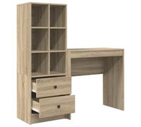 Scrivania Buck con 6 Compartimenti, 2 Cassetti e Finitura Rovere Sonoma