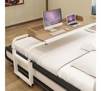 Scrivania Camera Da Letto，tavolo Servitore Regolabile In Altezza Tavolino Letto Con Ruote Tavolo Divano Per Pc Portatutto E Braccio Notebook(Color:Legno+)