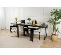 Dmora - Scrivania Caprioli, Scrittoio multiuso, Tavolo per ufficio porta PC, Piano di lavoro, 240x60 h74 cm, Antracite