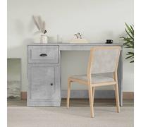 Scrivania Cassetto Grigio Cemento 115x50x75cm Legno Multistrato - Modern Office Desk with Drawer Storage Shelf, Sturdy Plywood Computer Desk for Home Office & Study Room, Cement Gray Workstation