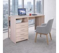 SARMOG Scrivania in Truciolato con 4 Cassetti e 3 Vani a Giorno 120x55x76h cm colore Olmo Chiaro Quadrante 719k - A719OLOLSK