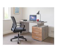 SCRIVANIA CM 154X65 H. 76 CEMENTO E NOCE STELVIO