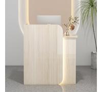 Scrivania compatta a LED con cassetto chiudibile a chiave, bancone aziendale creativo per checkout al dettaglio, ideale per saloni e sale d'ingresso, design elegante e funzionale