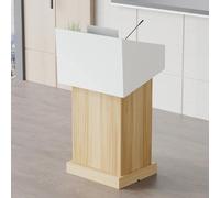 Scrivania compatta con cassetto chiudibile a chiave e guardrail salvaspazio per casa, ufficio e vendita al dettaglio, con ripiani rimovibili e foro per la gestione dei cavi