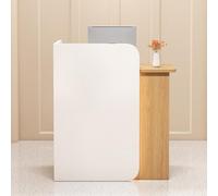 Scrivania compatta con luci a LED, a forma di L, con cassetto, bloccabile, ideale per ufficio, pagamento, salone di bellezza, atrio, mobili moderni per ricevimenti