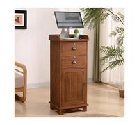 Scrivania compatta per reception, con cassetti e ripiani, in legno, per sala d'accoglienza, postazione di lavoro per computer, 42 cm di larghezza