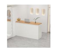 Scrivania compatta per reception, elegante tavolo per la cassa per ufficio, negozio, clinica e casa, moderno bancone anteriore, per lobby e aziende (D: 120 cm)