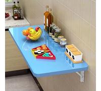 Scrivania compatta pieghevole da parete con 2 supporti portaoggetti, versatile tavolo consolle blu salvaspazio comodino 120 x 30 cm ideale per piccoli spazi e uffici domestici