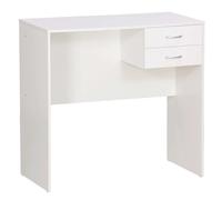 Scrivania con 2 cassetti in pannello truciolare 80x40x76 cm bianco Bianco