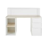 Scrivania con 3 cassetti e 2 vani bianca e beige